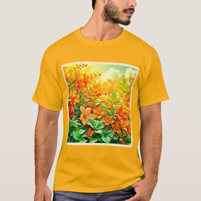 T-shirt Fleurs d'été vibrantes (Devant)