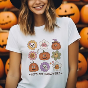 T-shirt Fleurs d'Halloween rétro mignonnes