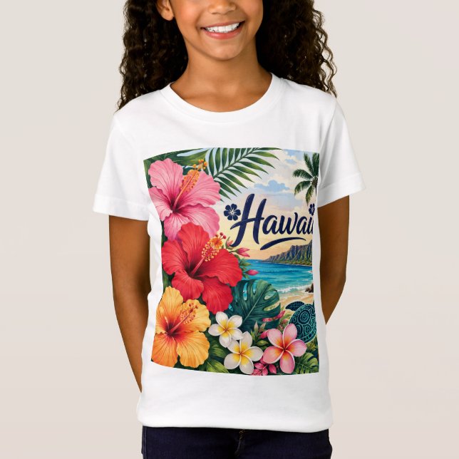 T-Shirt Fleurs d'Hawaii (Devant)