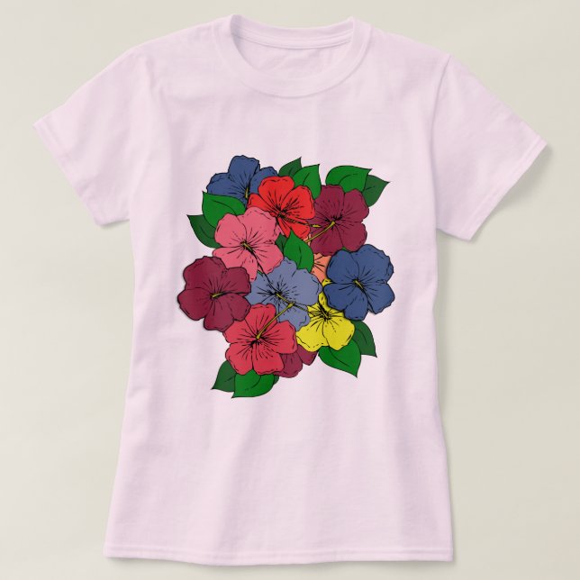 T-shirt Fleurs d'Hibiscus #8 (Design devant)