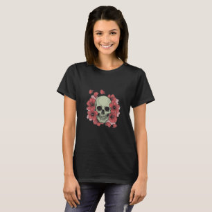 T-shirt Fleurs d'Hibiscus et crâne