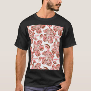 T-shirt Fleurs d'hibiscus hawaïens : style tropical brun.