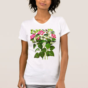 T-shirt Fleurs d'Hibiscus italien rose Fuchsia