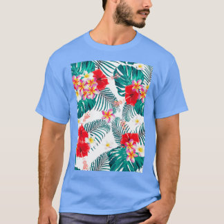 T-shirt Fleurs d'hibiscus motifs sans joint