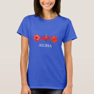 T-shirt Fleurs d'Hibiscus Rouge Tropical