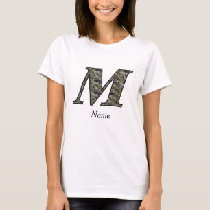 T-shirt Fleurs d'hortensia personnalisées avec initiale de