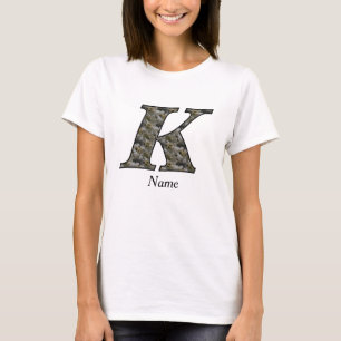 T-shirt Fleurs d'hortensia personnalisées avec initiale de