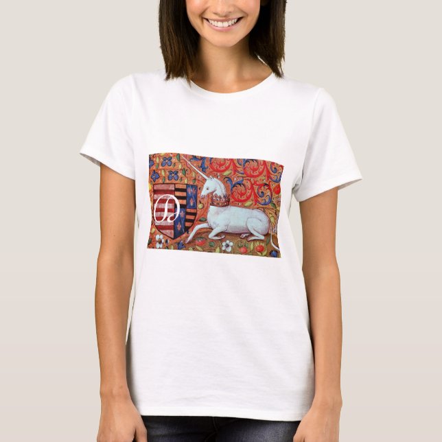 T-SHIRT FLEURS D'IMAGINAIRE ET D'UNICORNE, MOTIFS FLORAUX  (Devant)