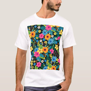 T-shirt Fleurs Ditsy Vibrantes Motif Floral Design-43785