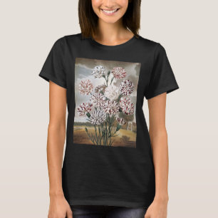 T-shirt Fleurs d'oeillets vintages avec ciel gris