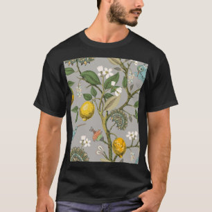 T-shirt Fleurs d'oiseaux botaniques : papier peint Vintage