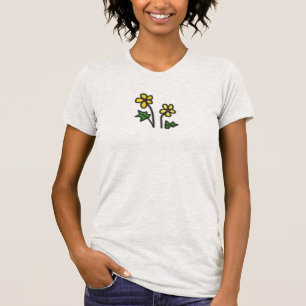 T-shirt Fleurs douces Jaune
