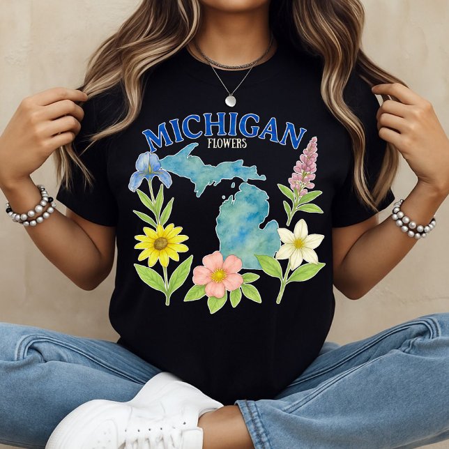 T-Shirt Fleurs du Michigan Impression florale (Michigan Flowers Tee)