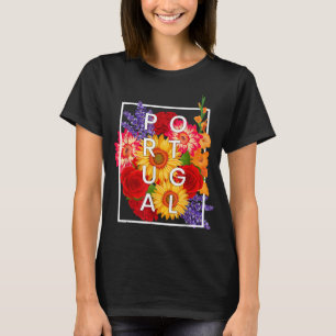 T-shirt Fleurs du Portugal Word Art - Portugais Pride