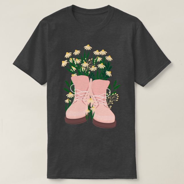 T-shirt Fleurs En Chaussures Profondes (Design devant)