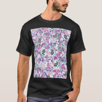 Fleurs et baies pourpres : Aquarelle