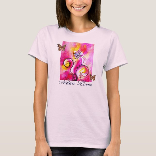 T-SHIRT FLEURS ET BAIGNOIRES BLANCS AMOUREUX DE LA NATURE (Devant)