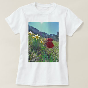 T-shirt Fleurs et fleurs jaunes