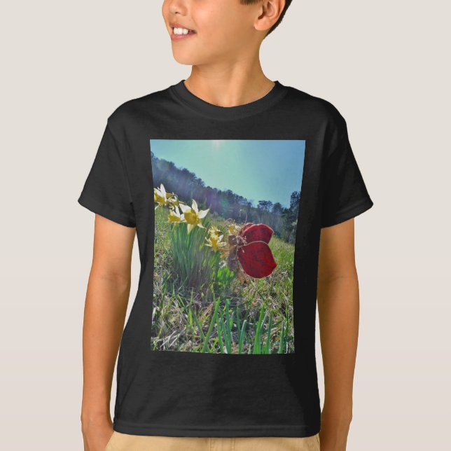 T-shirt Fleurs et fleurs jaunes (Devant)