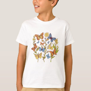 T-shirt Fleurs et papillons