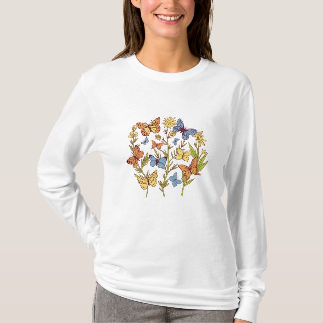 T-shirt Fleurs et papillons (Devant)