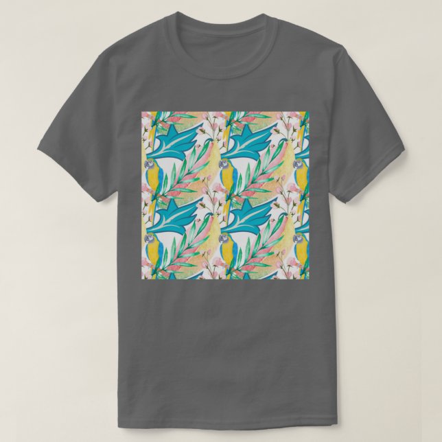 T-shirt Fleurs et perroquets (Design devant)