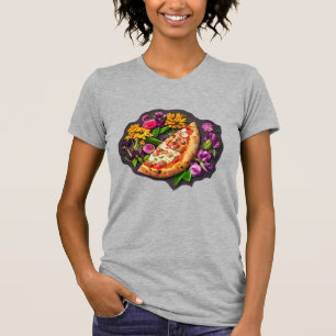 T-shirt Fleurs et pizzas