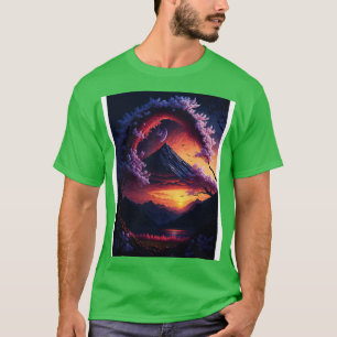 T-shirt Fleurs éthérées Sunset Serenity et Rainbow Refl