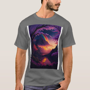 T-shirt Fleurs éthérées Sunset Serenity et Rainbow Refl