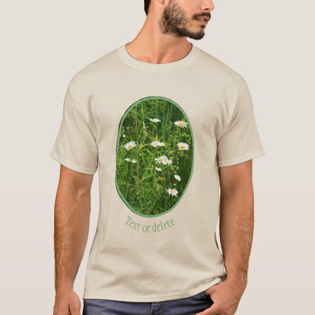 T-shirt Fleurs Faisy Blanc Sauvage En Champ Personnalisé (Devant)