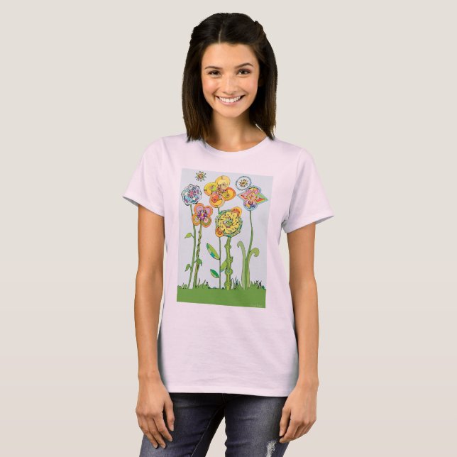 T-shirt Fleurs Fantaisistes (Devant entier)