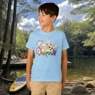 T-shirt Fleurs Fennec Fox mignonnes