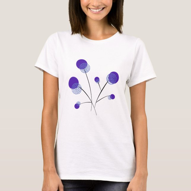 T-shirt fleurs filigrane lilas (Devant)