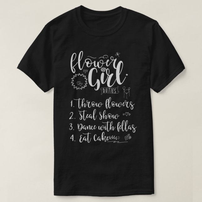 T-shirt Fleurs Filles Fonctions Fleurs Filles Réception (Design devant)