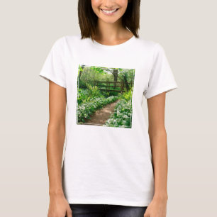T-shirt Fleurs   Fleurs sauvages blancs en forêt