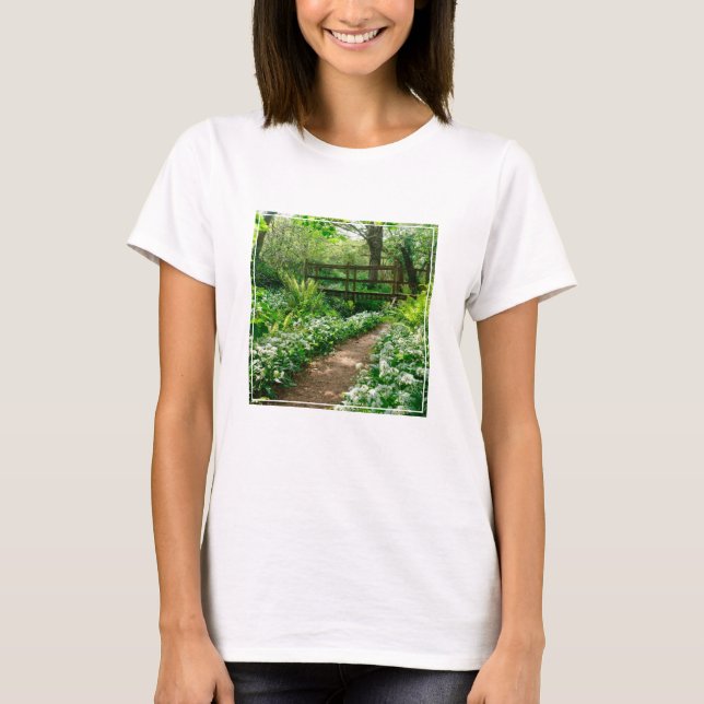 T-shirt Fleurs | Fleurs sauvages blancs en forêt (Devant)