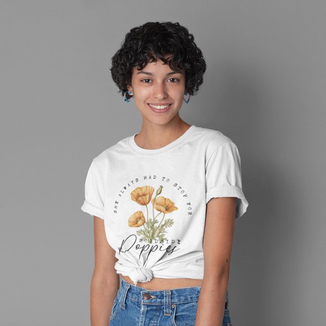 T-shirt Fleurs Fleurs sauvages rétro de pavot jaune (Créateur téléchargé)