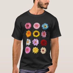 T-shirt Fleurs florales colorées Funny Graphic Art Flower 