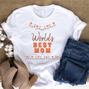 T-shirt Fleurs florales de la meilleure maman du monde