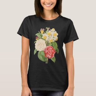 T-shirt Fleurs Florales Vintage Camélia Jonquilles par Red