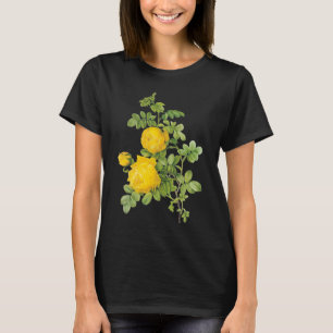 T-shirt Fleurs florales vintages, Roses jaunes de Redoute