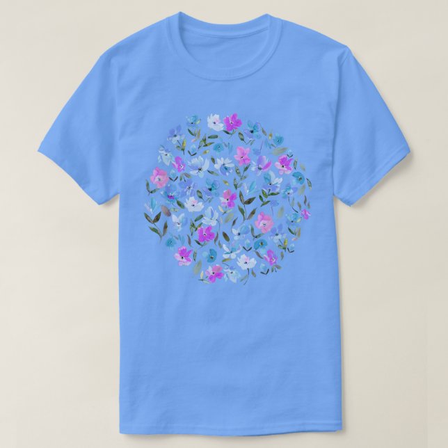 T-shirt Fleurs fraîches violet (Design devant)
