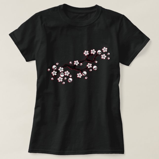 T-shirt Fleurs gothiques de cerisiers (Design devant)