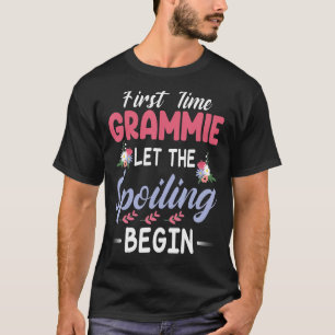 T-shirt Fleurs Heureux Nana Première Fois Grammie Laissez