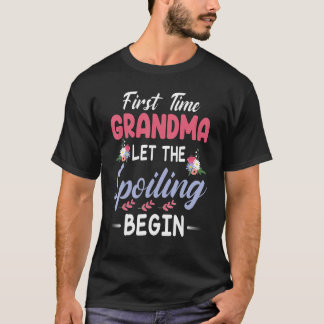 T-shirt Fleurs Heureux Nana Première Fois Grand-Mère Laiss