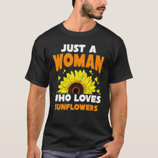 T-shirt Fleurs Hippies Juste Une Femme Qui Aime Sunflo