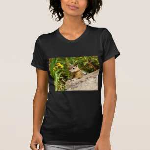 T-shirt Fleurs Jaunes et petit Chipmunk mignon