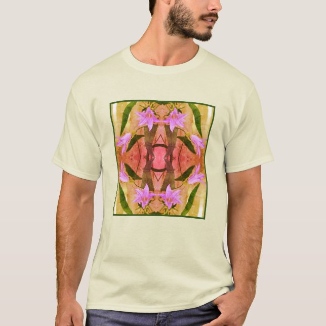 T-shirt Fleurs Lily violettes délicates Abstraites (Devant)