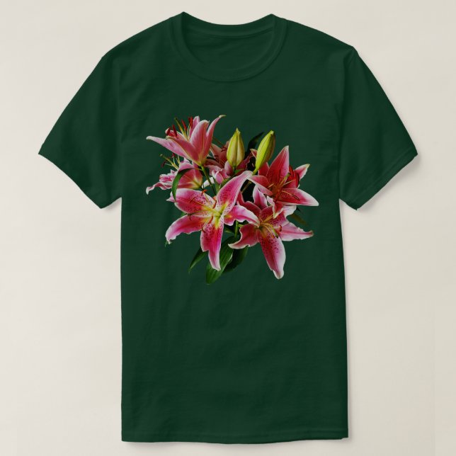 T-shirt Fleurs Lys Roses (Design devant)