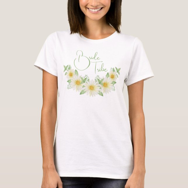 T-Shirt Fleurs Mariée Tribu Marguerites Mariage (Devant)